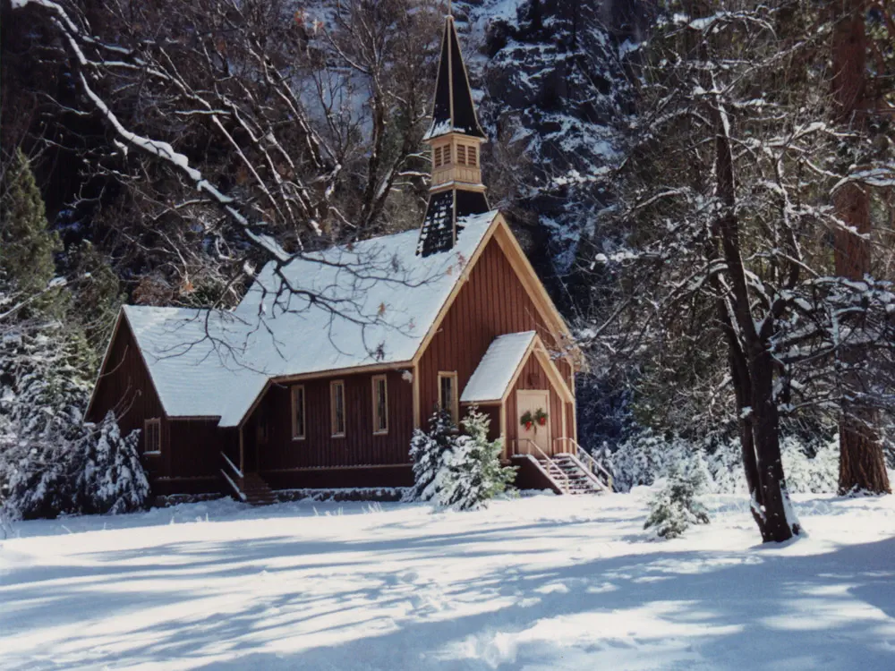 Yosemite National Park Chapel in Snow