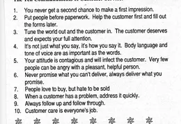 Ten Commandments Of Customer Service
