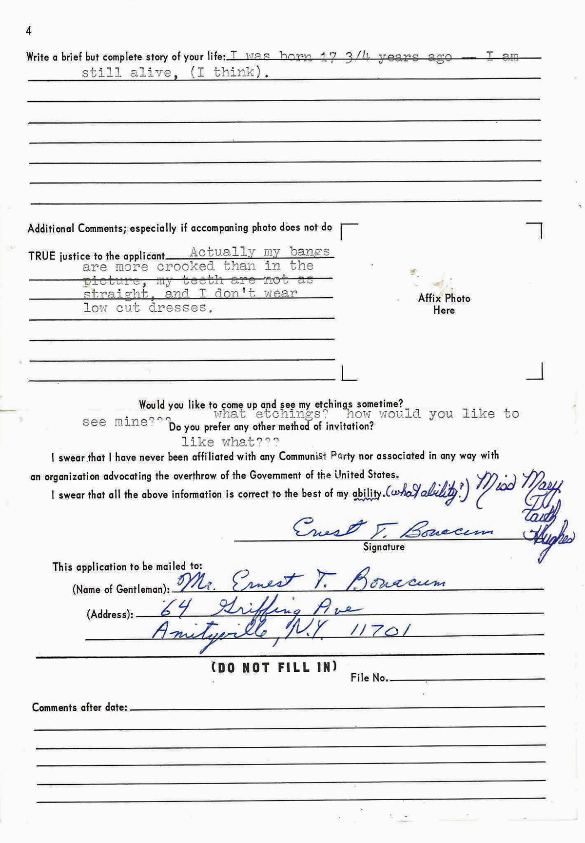 May 25th, 1971 Date Application